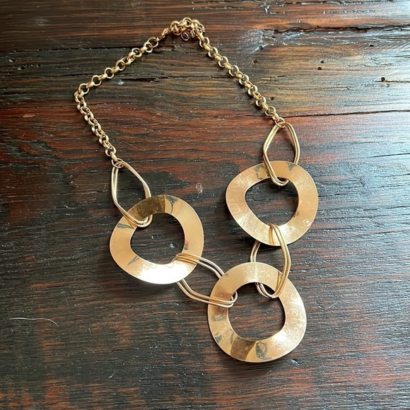 Vintage Gold Circle Necklace Gold tone Chain Necklace 18” with 3” extension - Picture 9 of 9